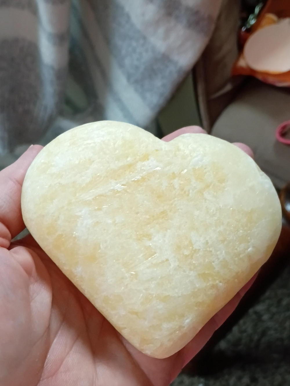 Golden Calcite Heart 4 Inches Wide